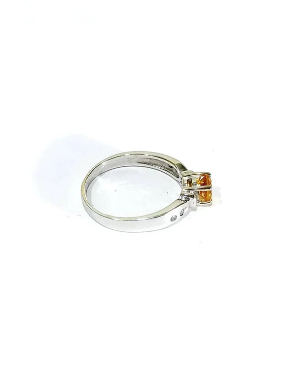 White Gold Ring, Diamonds and Citrine - Image 10