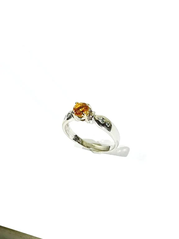 White Gold Ring, Diamonds and Citrine - Image 3