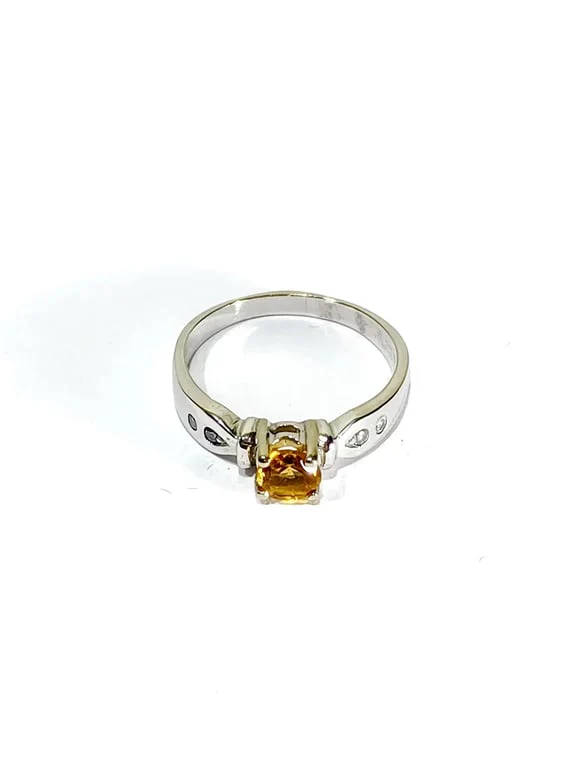 White Gold Ring, Diamonds and Citrine - Image 5