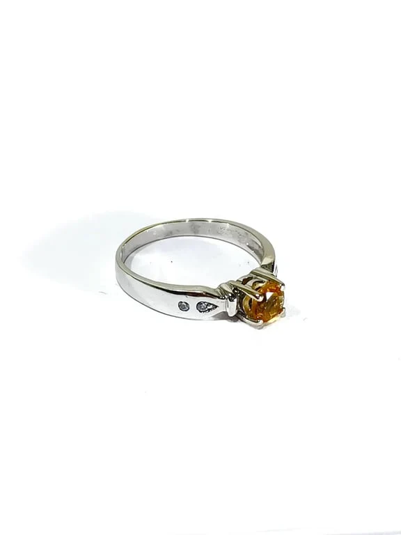 White Gold Ring, Diamonds and Citrine - Image 6