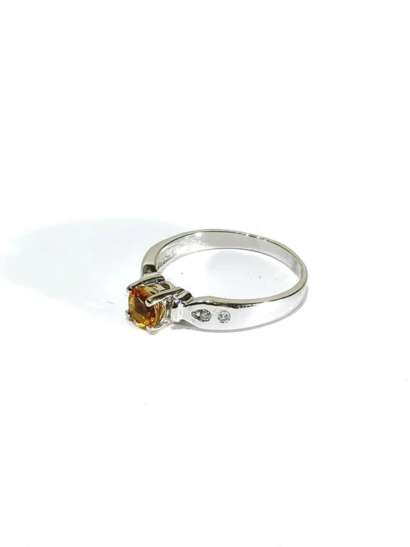 White Gold Ring, Diamonds and Citrine - Image 7