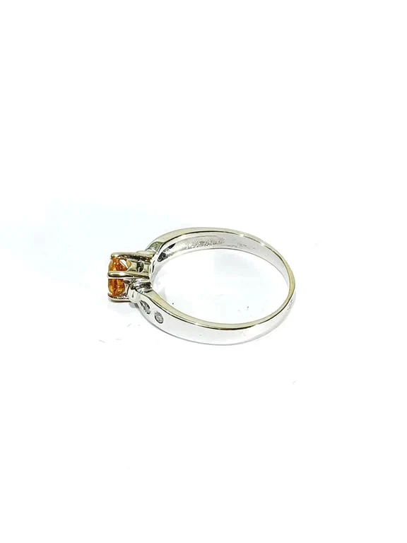 White Gold Ring, Diamonds and Citrine - Image 8