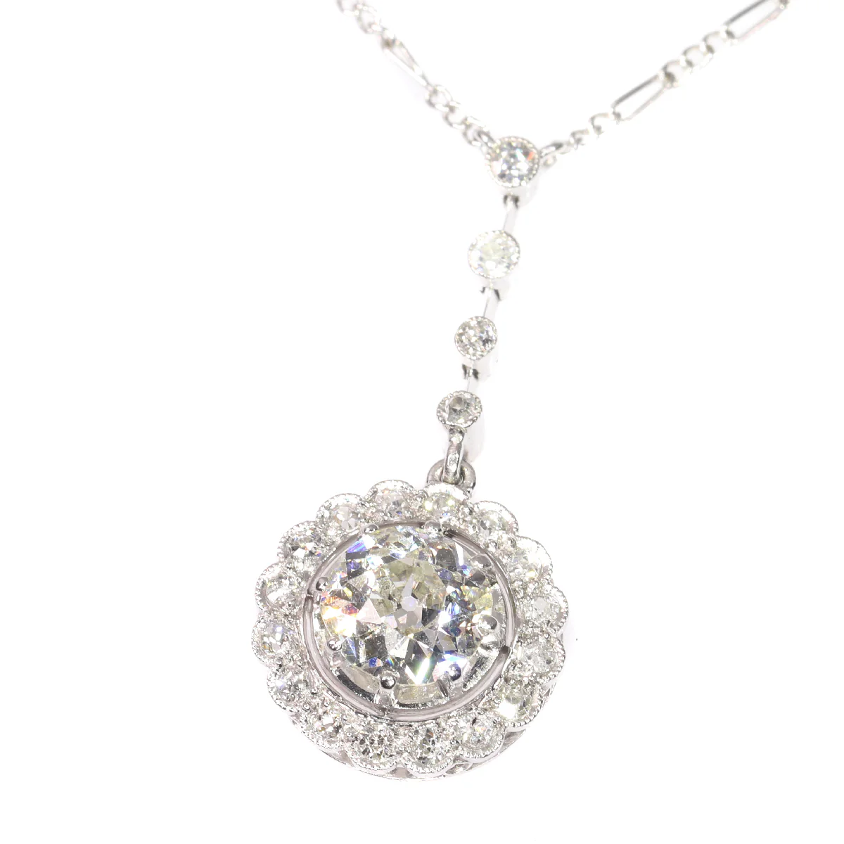 1920s Glamour: Deco Diamond Pendant - Image 6