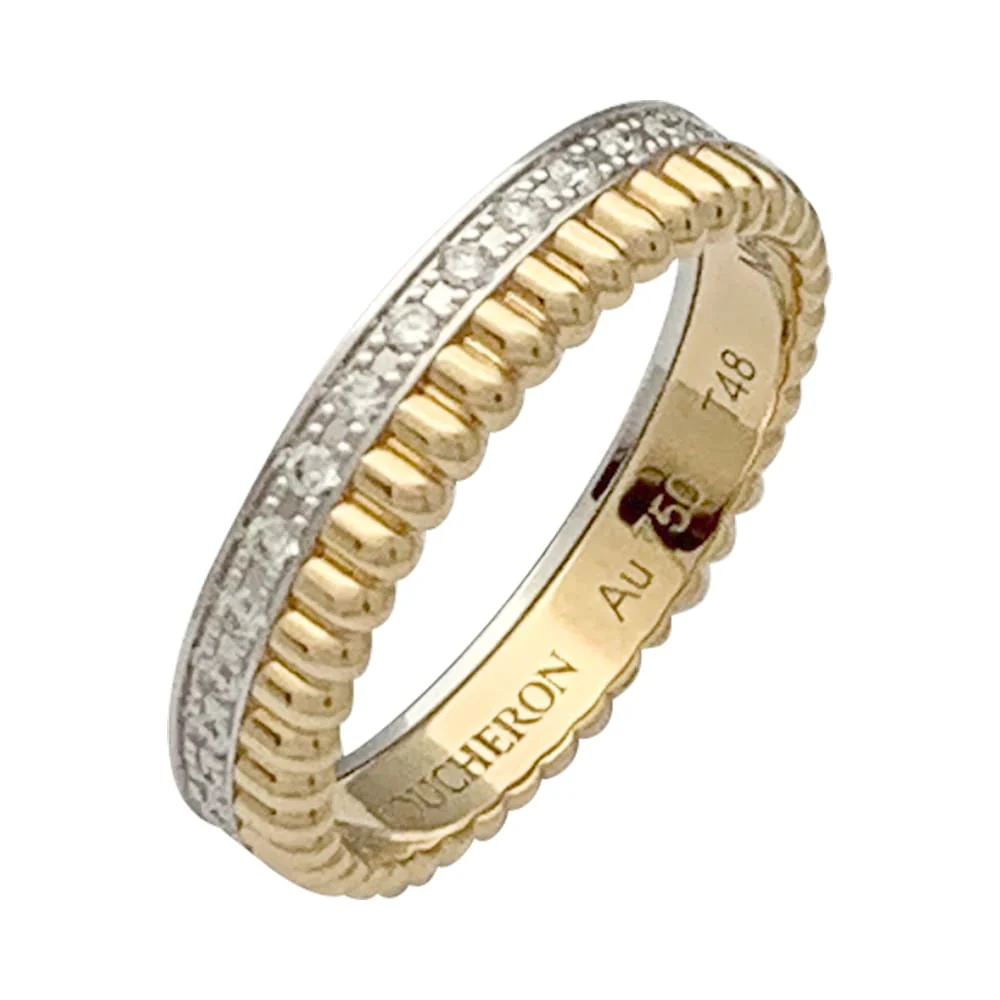 Ring Boucheron, "Quatre Radiant Edition Grosgrain", two golds and diamonds. - Image 5