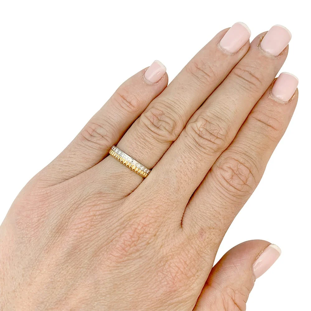 Ring Boucheron, "Quatre Radiant Edition Grosgrain", two golds and diamonds. - Image 7