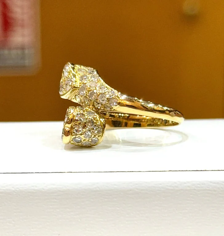 Ring Toi & Moi double heart yellow gold and diamonds - Image 7