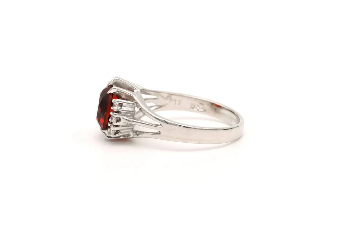 1970 ring in 18-carat white gold set with a citrine and diamonds - Image 4