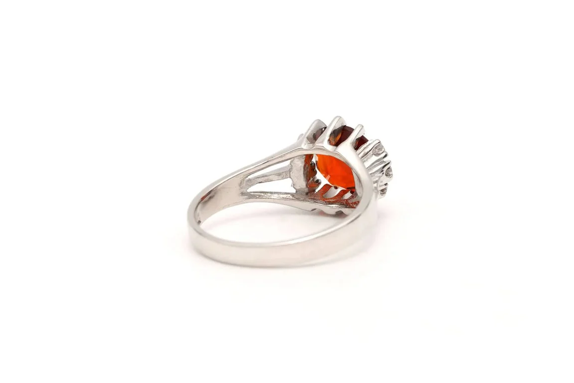 1970 ring in 18-carat white gold set with a citrine and diamonds - Image 5