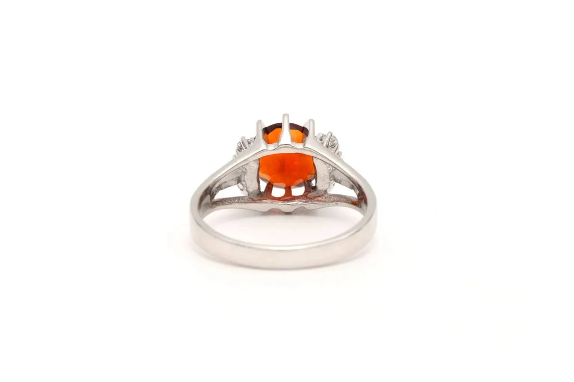 1970 ring in 18-carat white gold set with a citrine and diamonds - Image 6