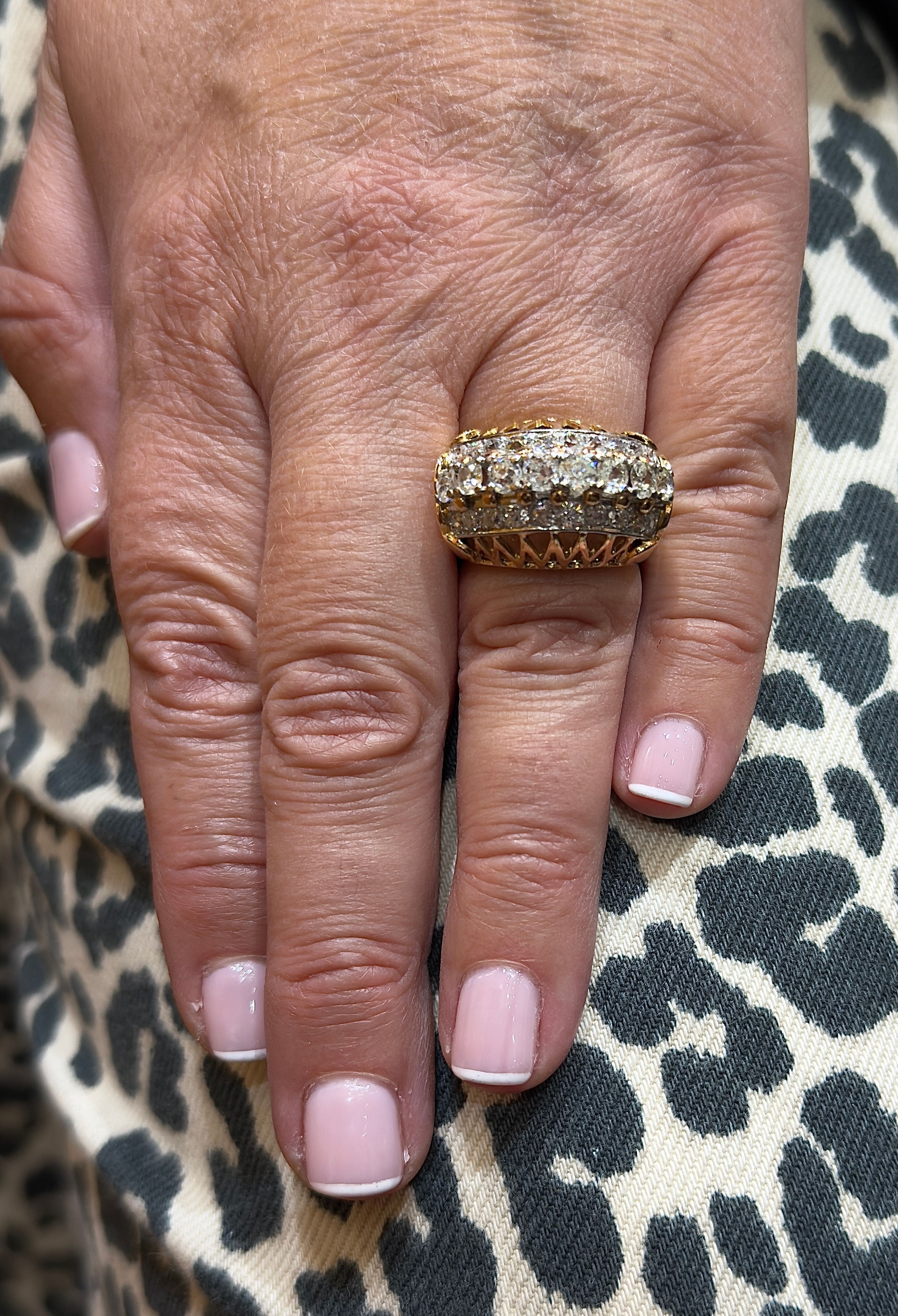 Old garter ring in 18-carat yellow gold and old-cut diamonds - Image 3