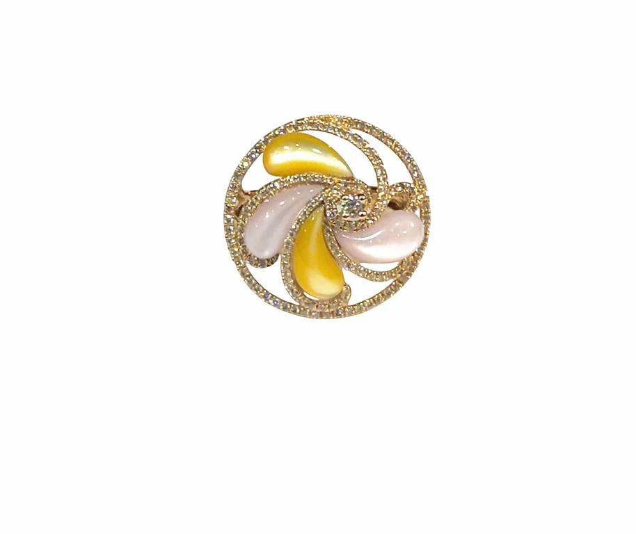 Swirl ring in 18-carat rose gold, jade and diamonds  - Image 4