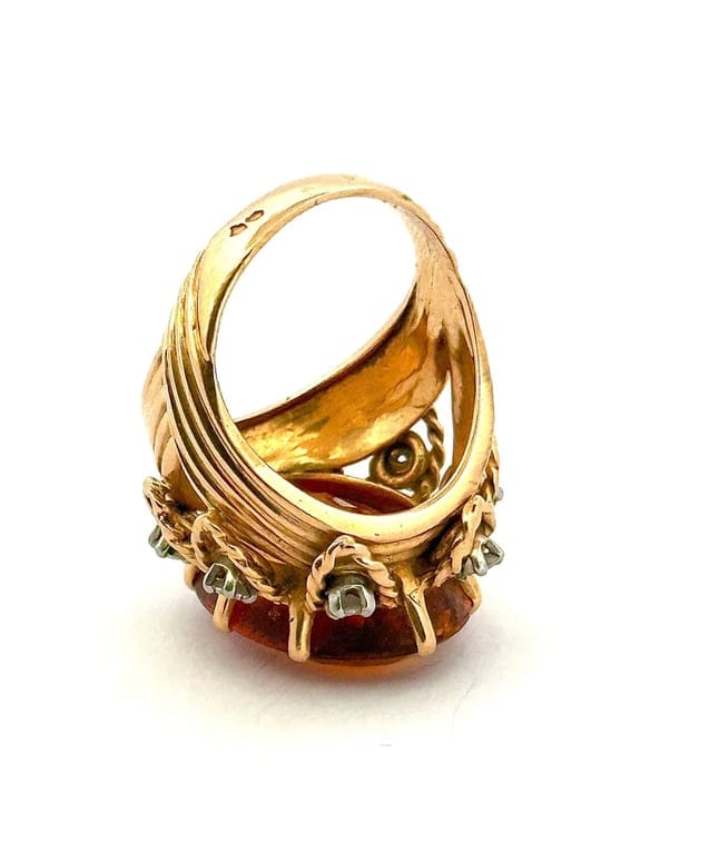 Antique ring in 18-carat gold, citrine and diamonds  - Image 6