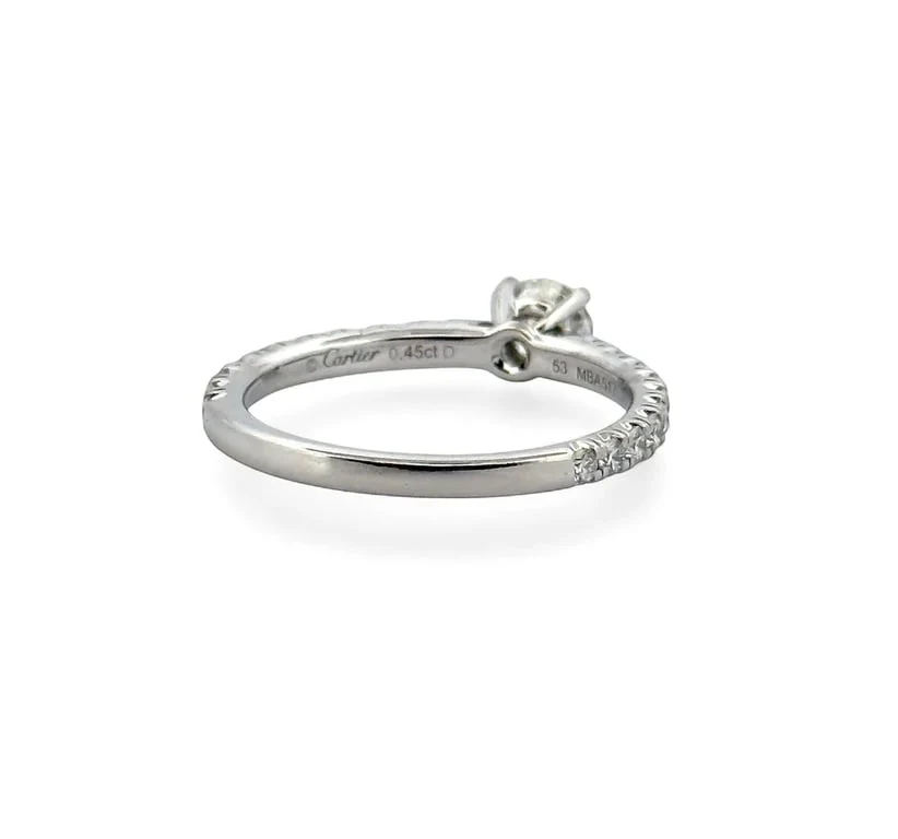 Solitaire Cartier in diamonds on platinum setting - Image 9