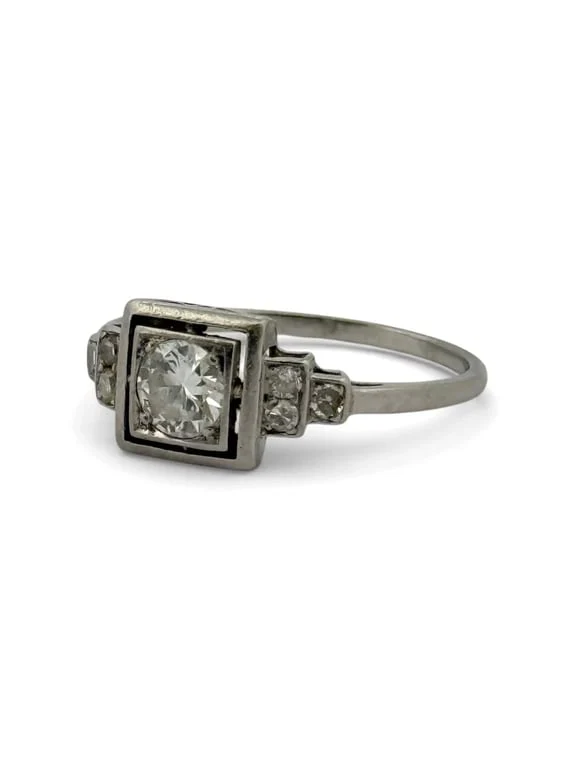 Art Deco ring in platinum and diamonds - Image 3