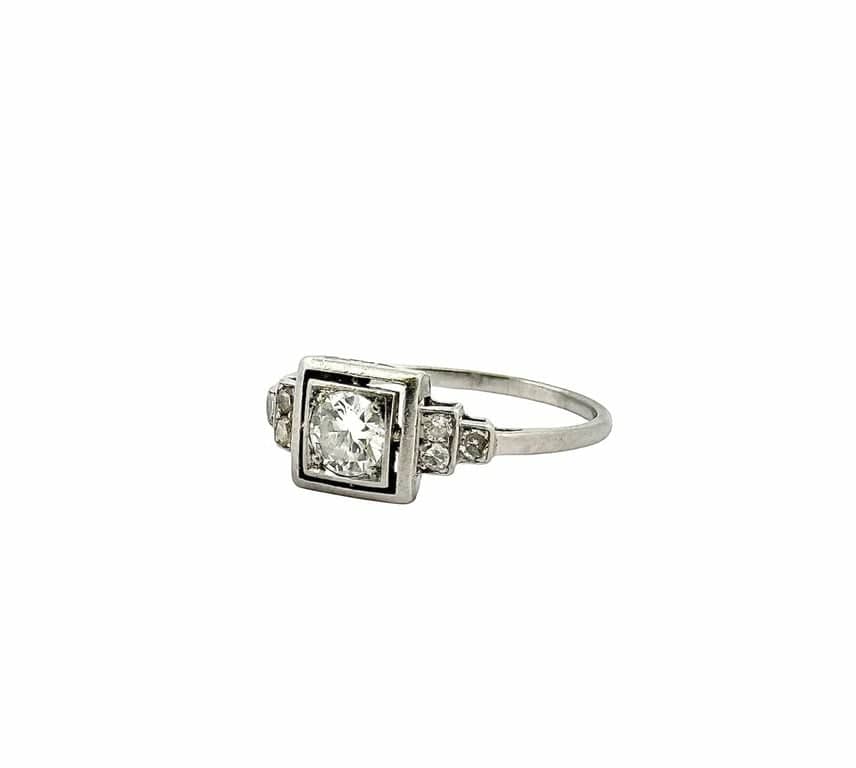 Art Deco ring in platinum and diamonds - Image 4