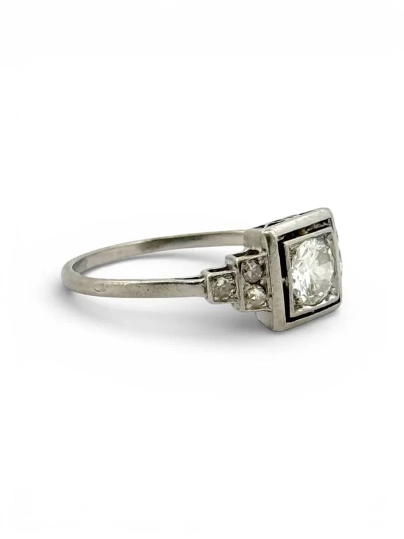 Art Deco ring in platinum and diamonds - Image 5