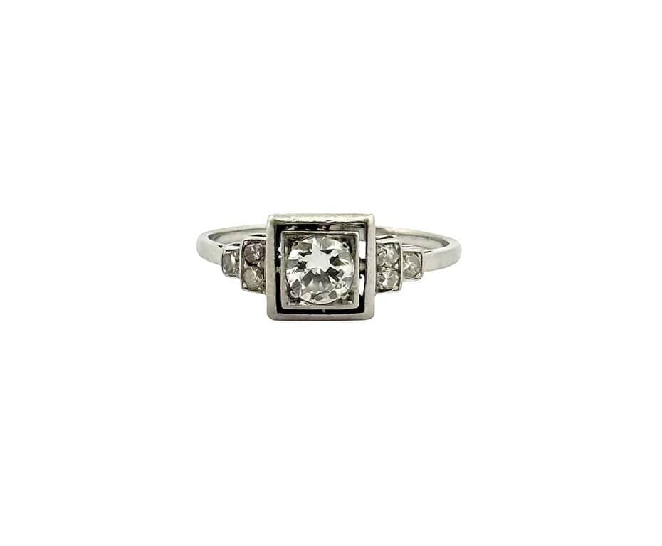Art Deco ring in platinum and diamonds - Image 7