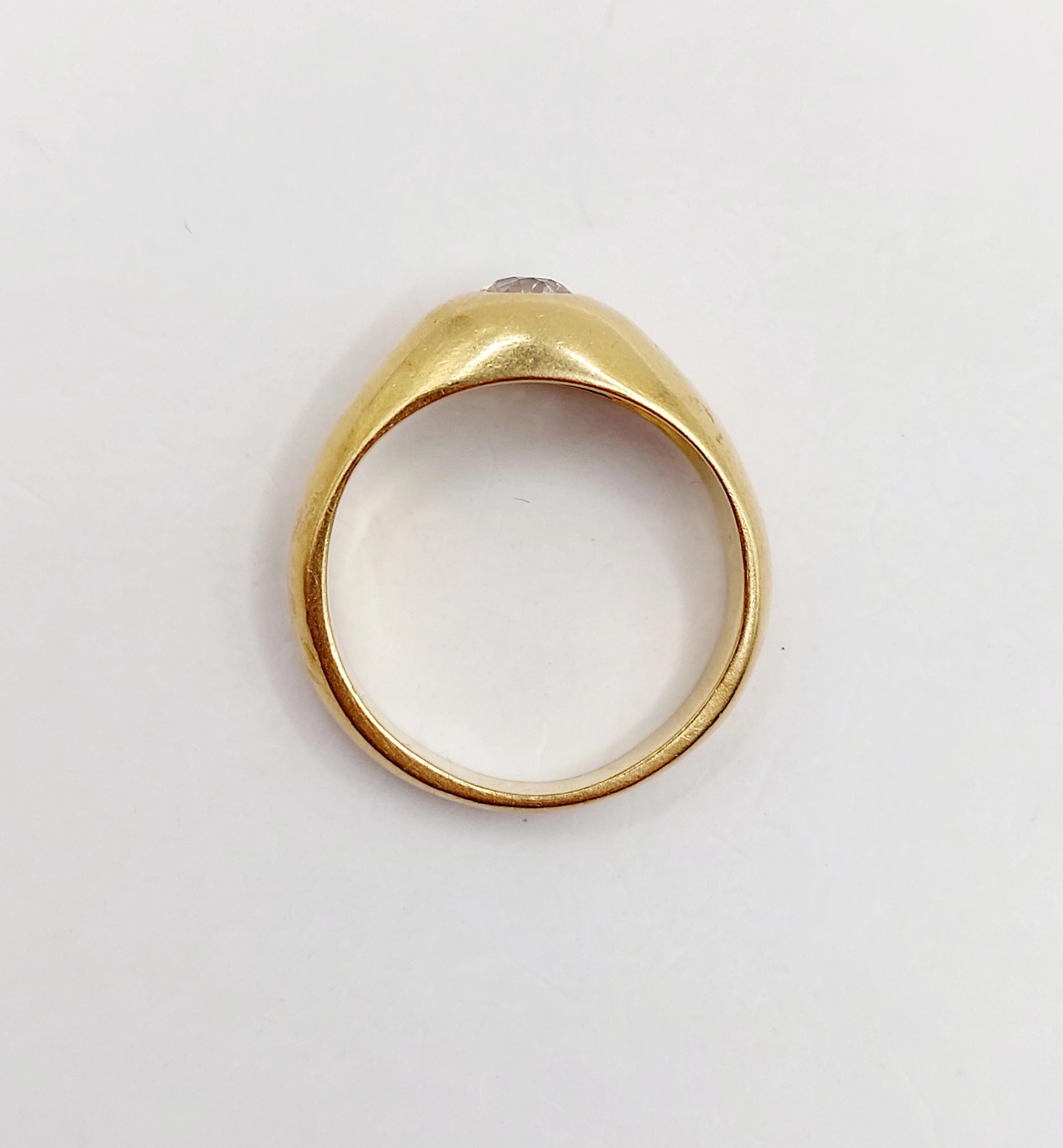 18k yellow gold dome ring with old-cut diamond 0.40 carat  - Image 12