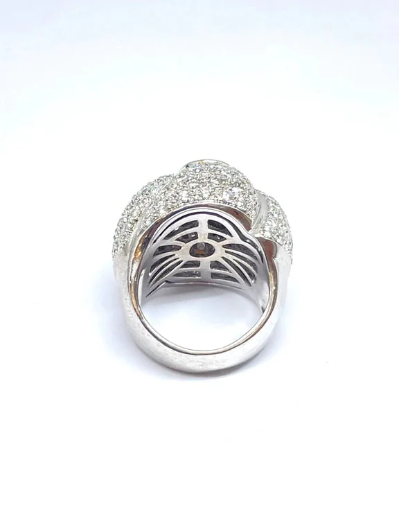 Prestige ring in white gold with links and rubies - Image 3