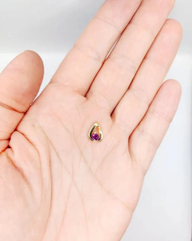 Vintage 18k gold and amethyst pendant - Image 3