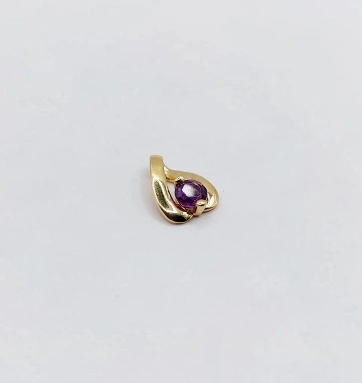 Vintage 18k gold and amethyst pendant - Image 4
