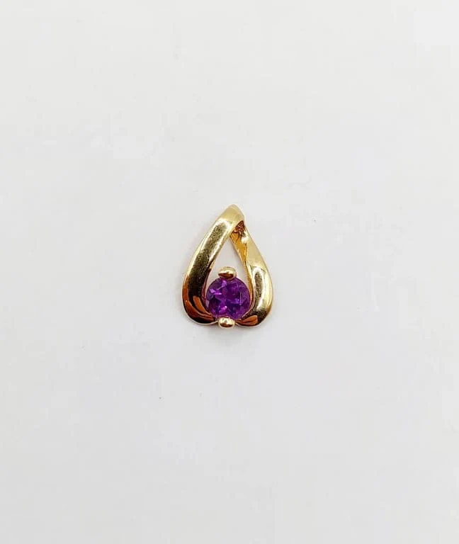 Vintage 18k gold and amethyst pendant - Image 5