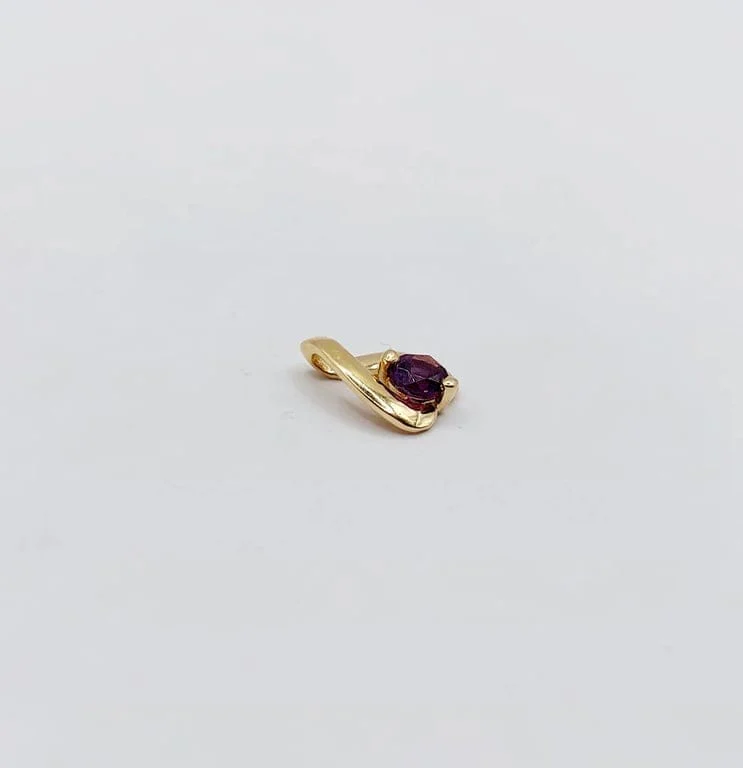 Vintage 18k gold and amethyst pendant - Image 6