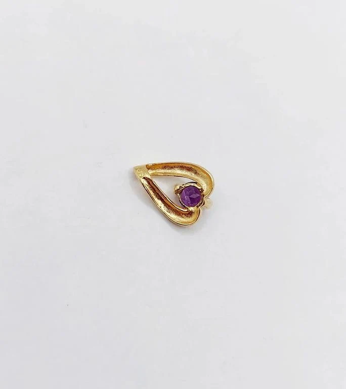 Vintage 18k gold and amethyst pendant - Image 7