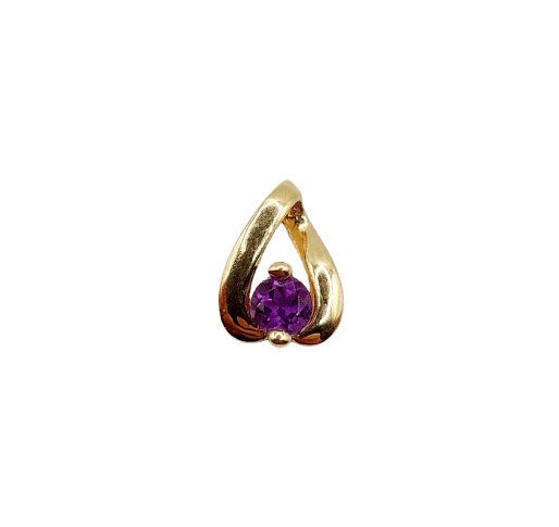 Vintage 18k gold and amethyst pendant - Image 8