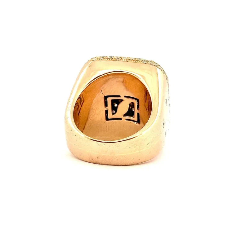18-carat rose gold ring paved with diamonds  - Image 7