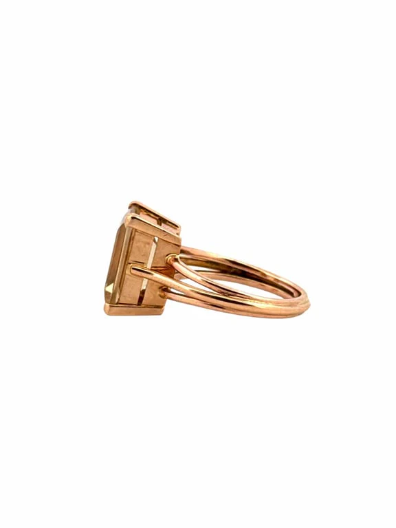 Retro ring in yellow gold and citrine - Image 3