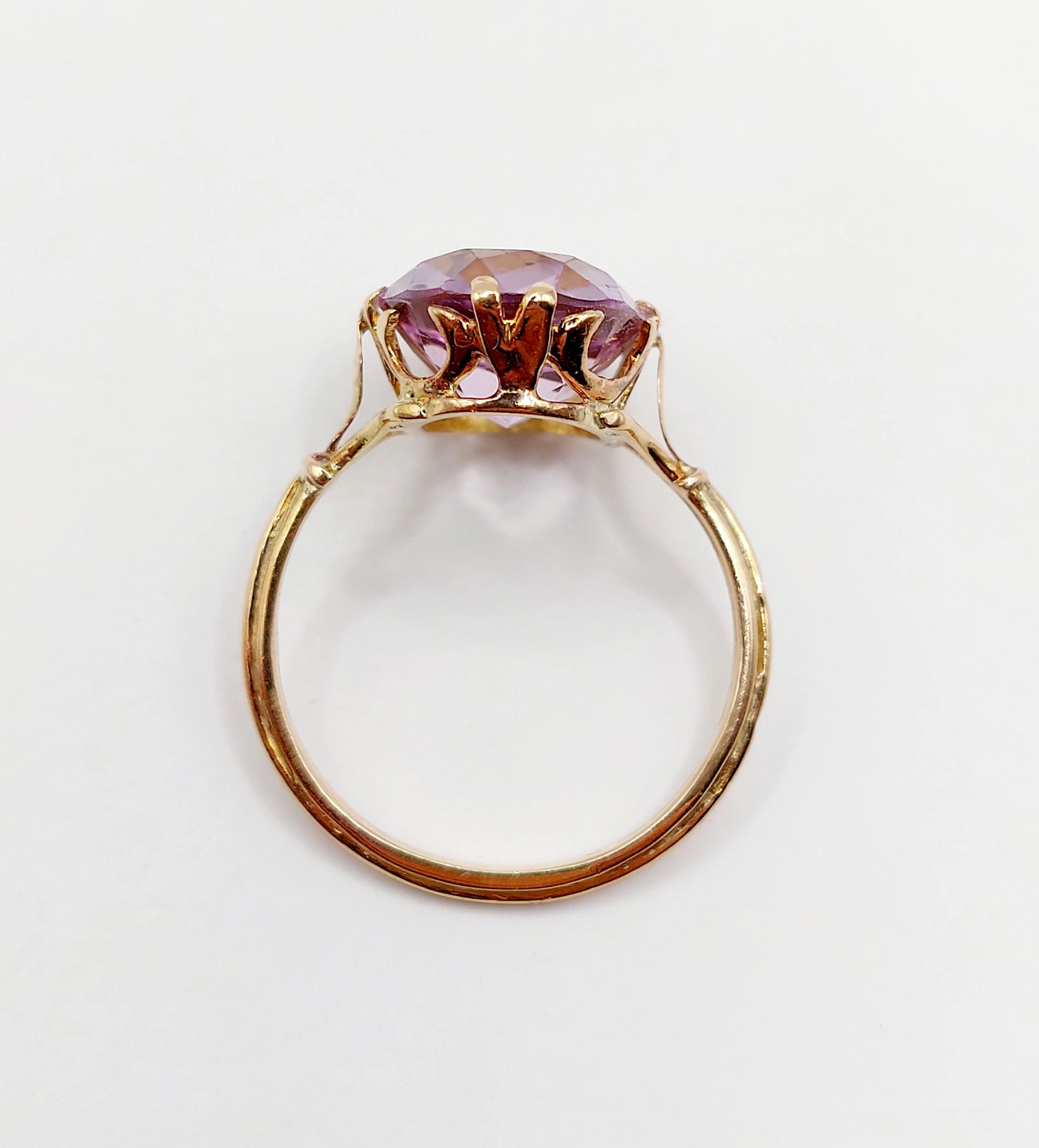 Rose gold amethyst cocktail ring (circa 1900) - Image 10