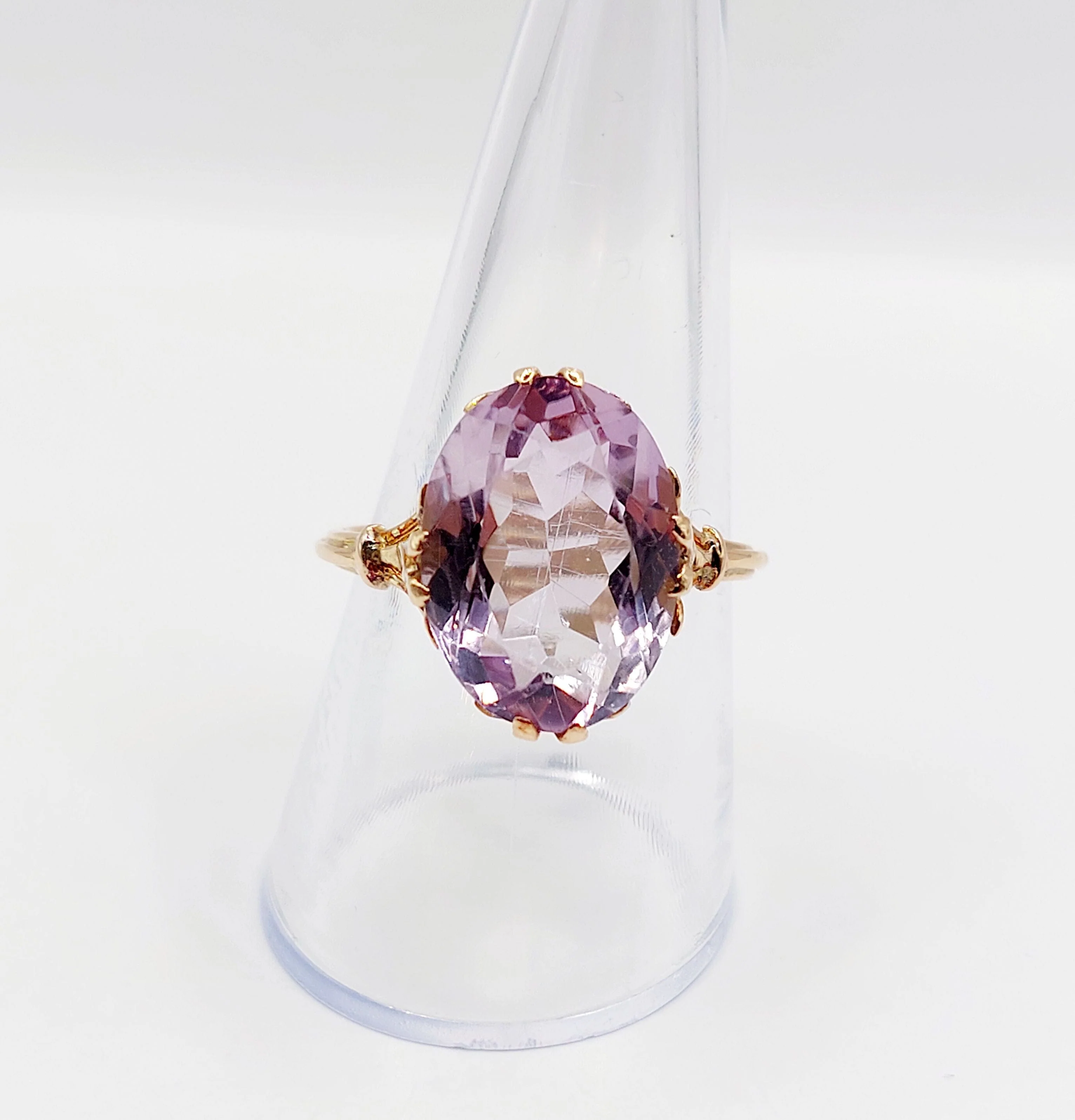 Rose gold amethyst cocktail ring (circa 1900) - Image 11