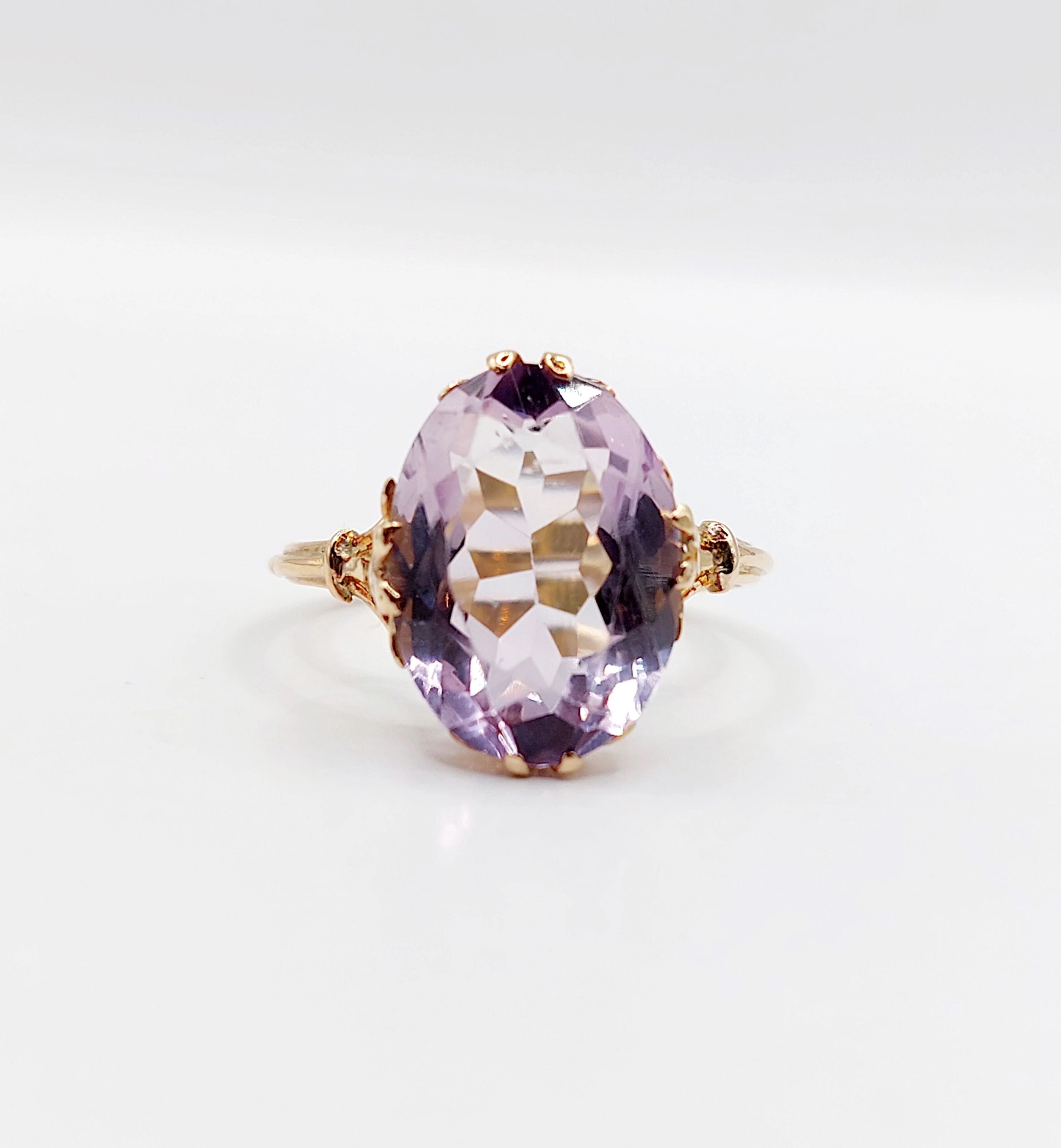 Rose gold amethyst cocktail ring (circa 1900) - Image 4