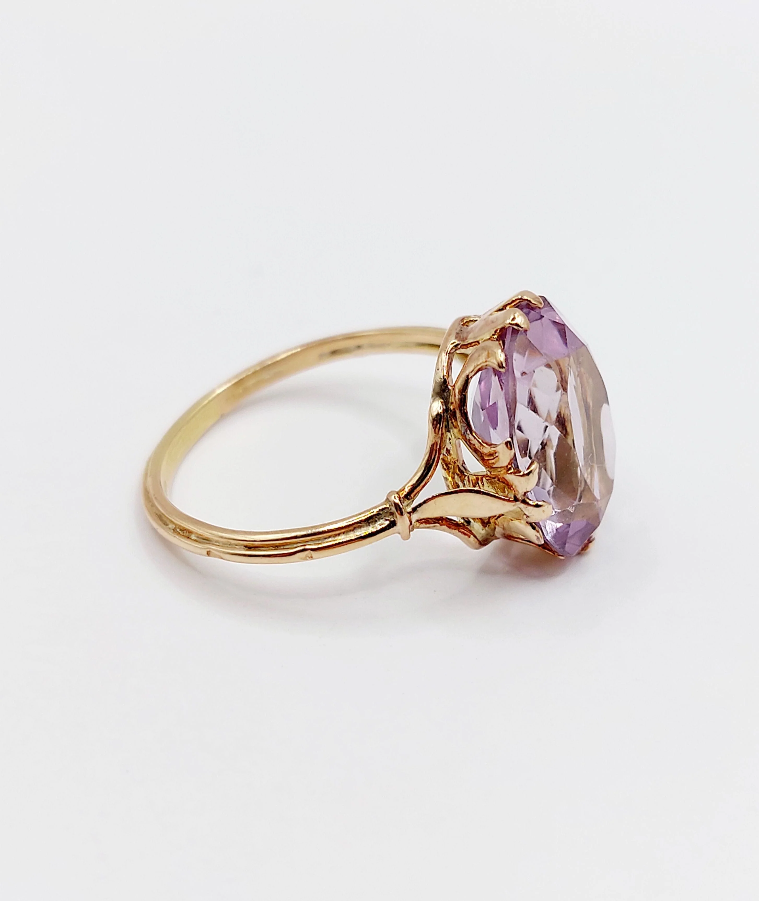 Rose gold amethyst cocktail ring (circa 1900) - Image 6