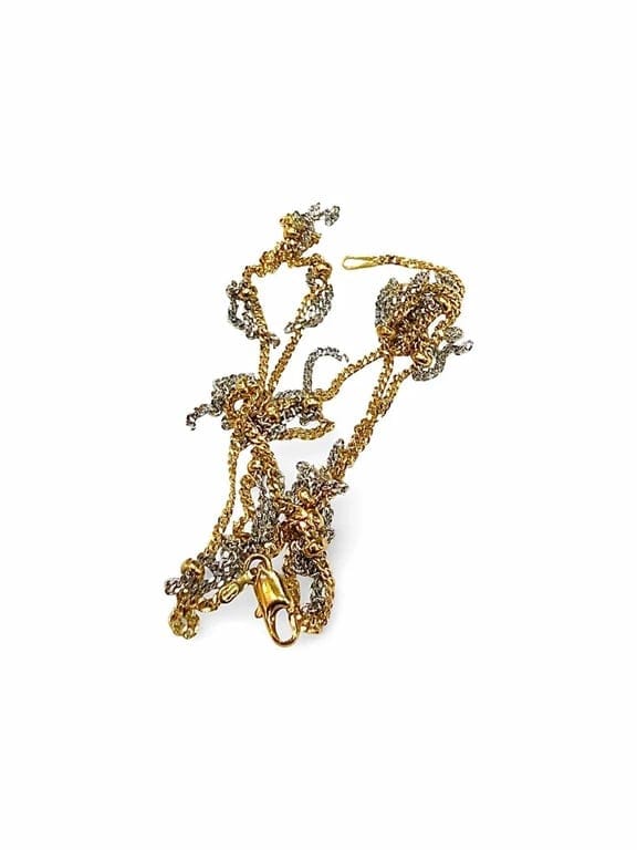 18-carat bicolor gold chain necklace Link - Image 3