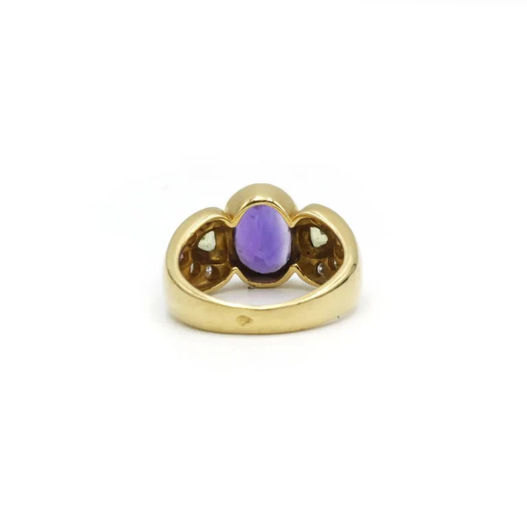 Amethyst, peridots & diamonds ring - Image 3