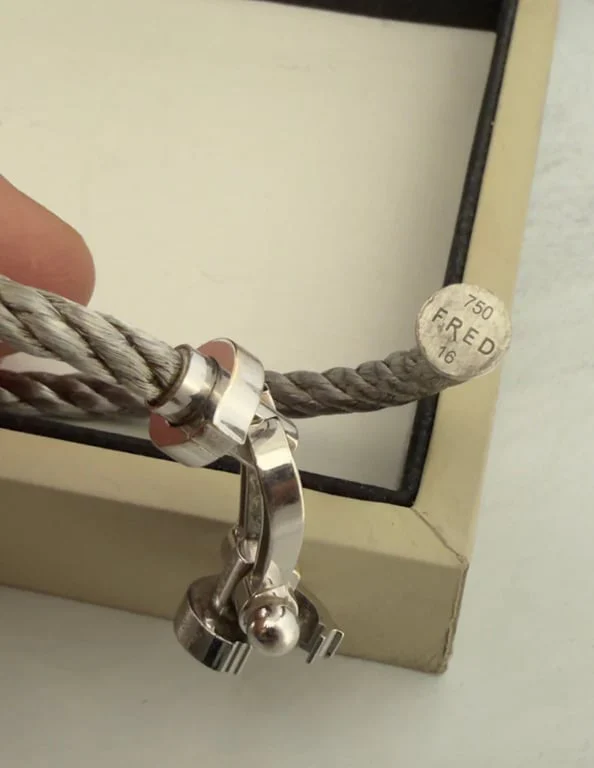 Fred Force 10 bracelet in white gold and steel - Image 3