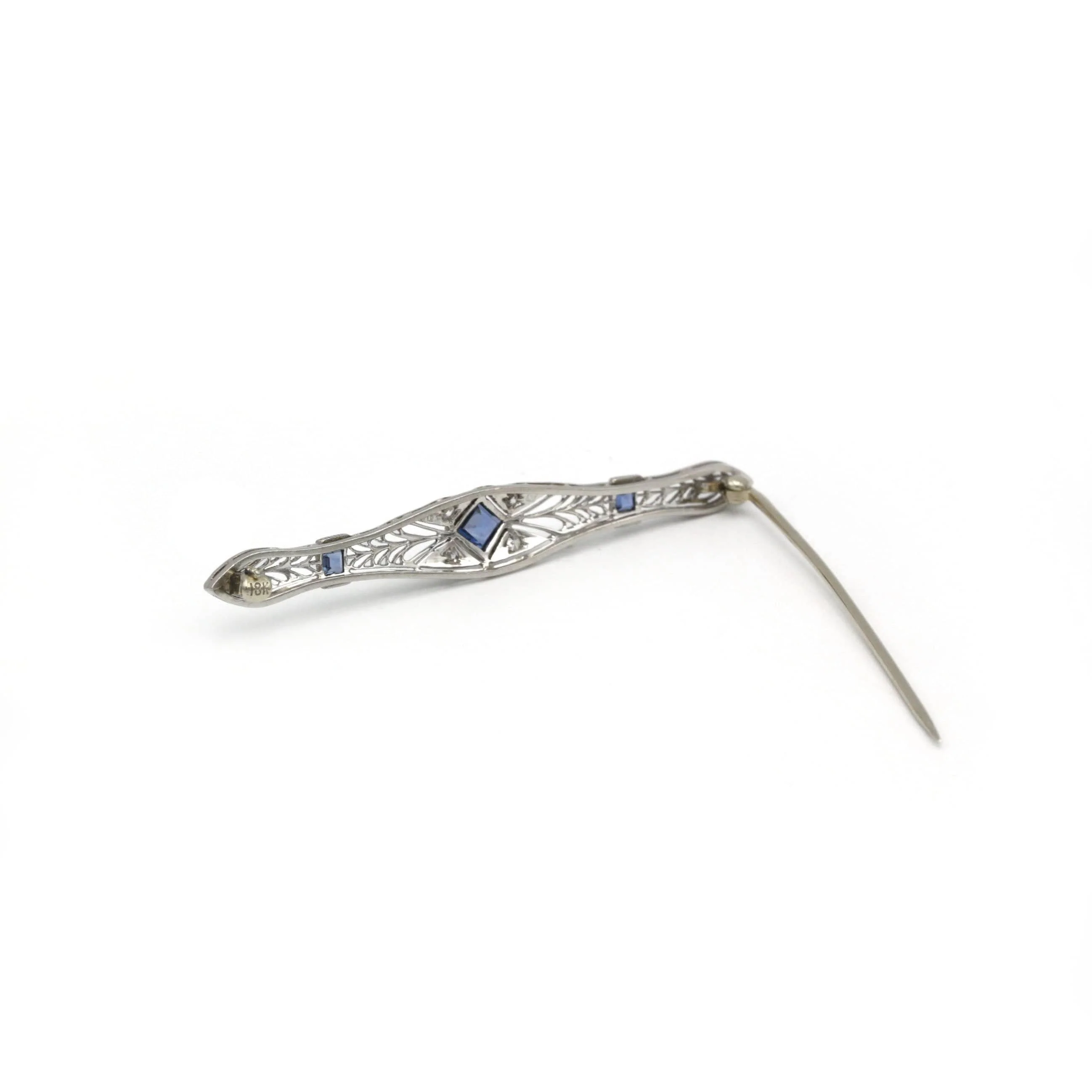Brooch - Gold, platinum, Diamonds & Sapphires - Image 4