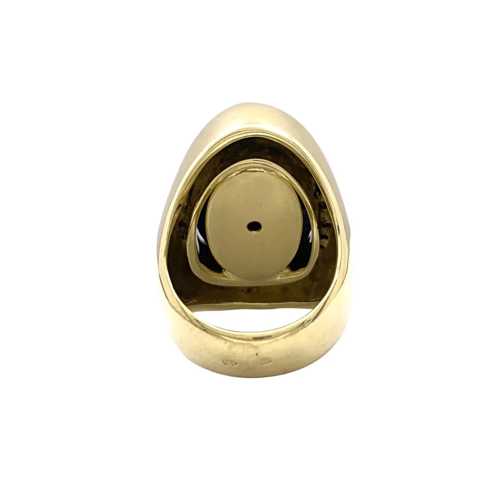 Aldebert ring, yellow gold lapis-lazuli and diamonds.35055A - Image 4