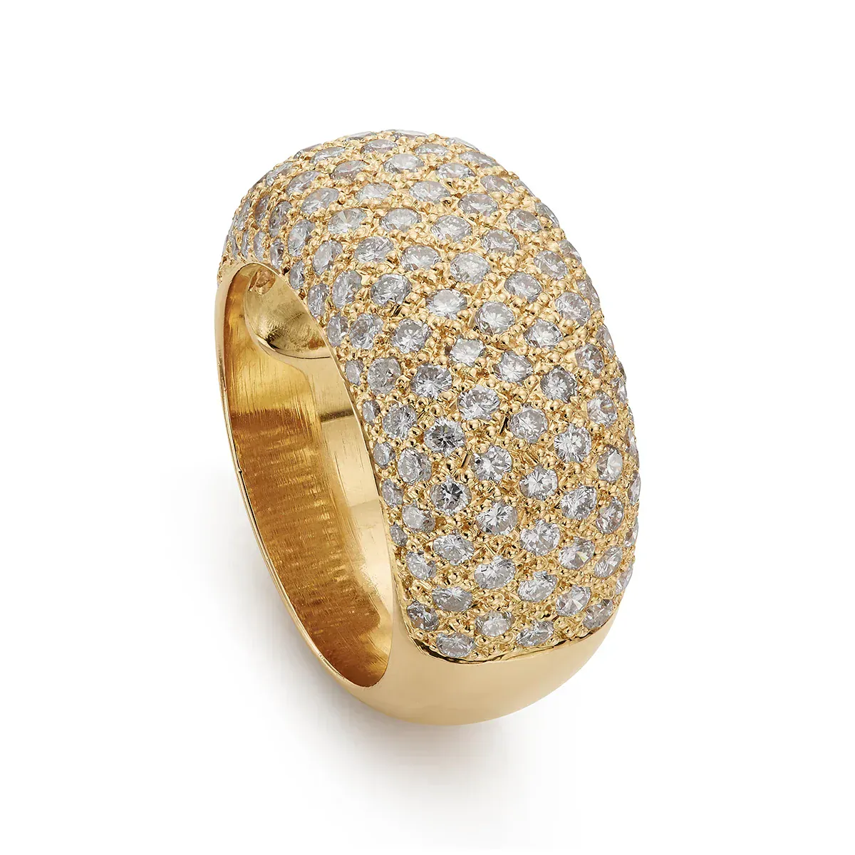 Domed ring in 18 ct yellow gold paved with 1.55 ct diamonds - Image 4