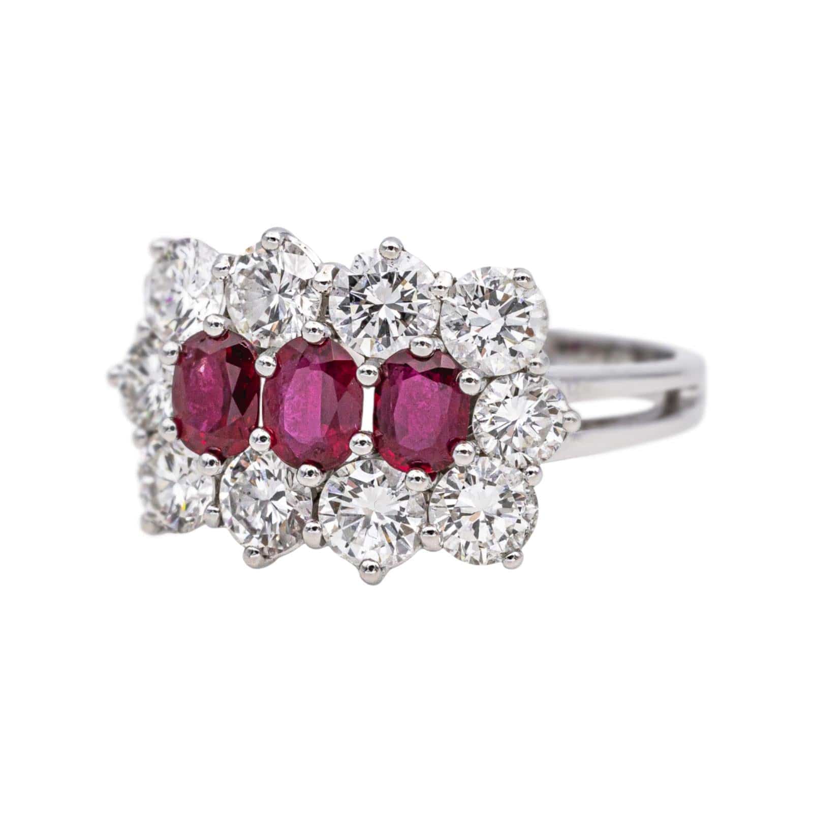 White gold ring Ruby, Diamond - Image 3