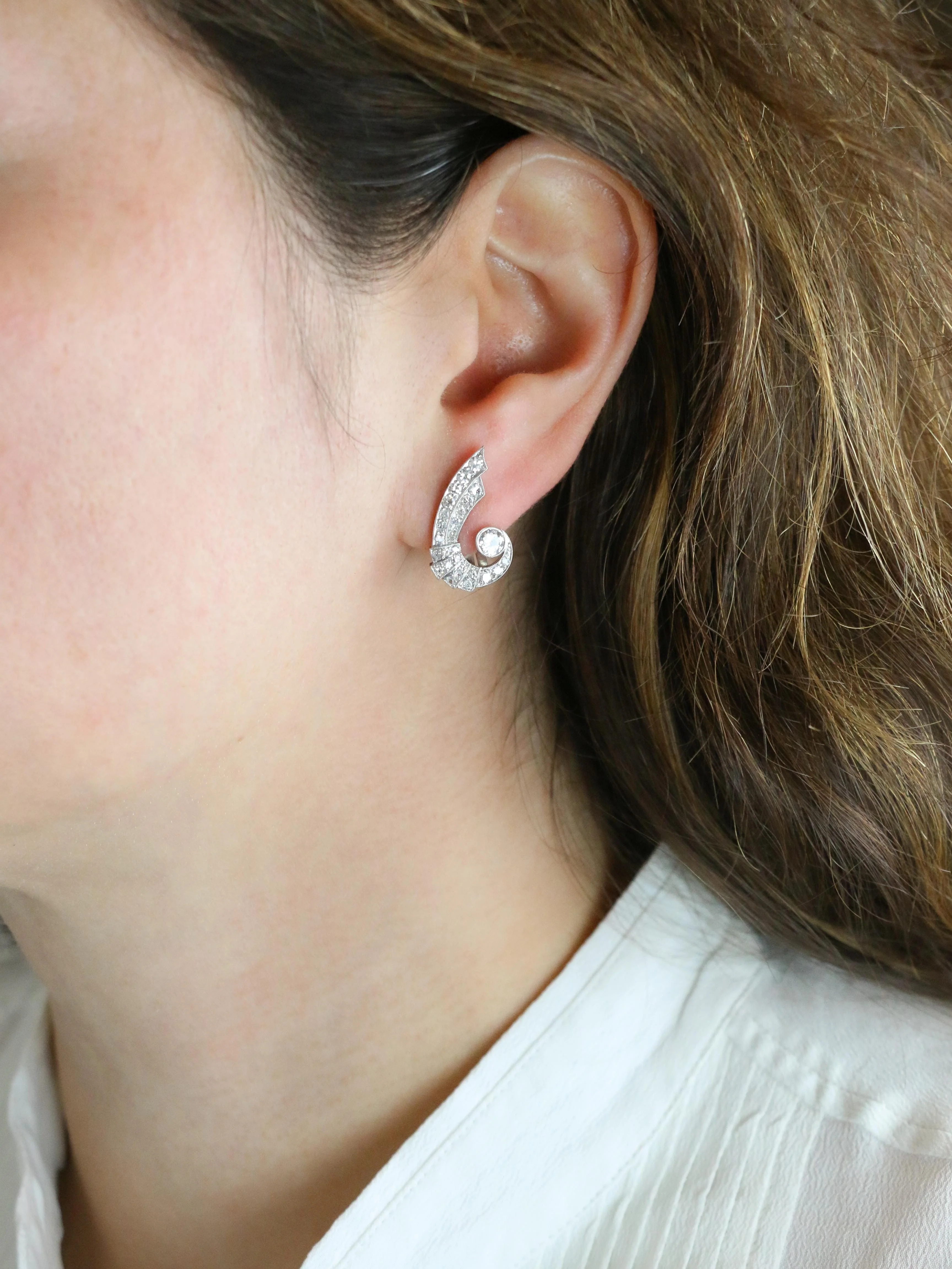 Art Deco Diamond Wings Earrings - Image 8