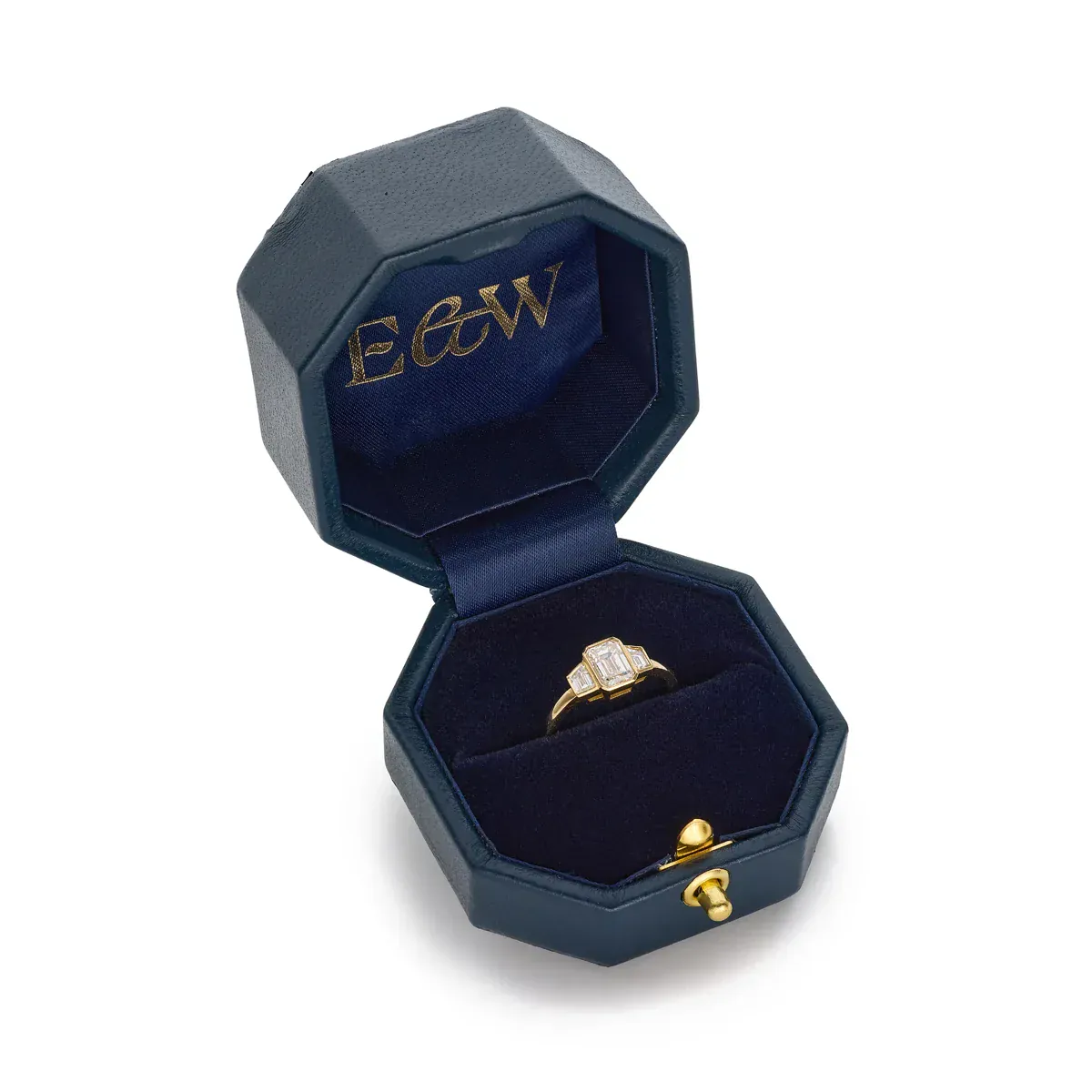 Signature - Three-stone ring in 18K yellow gold and 1.40 ct diamonds - Image 3